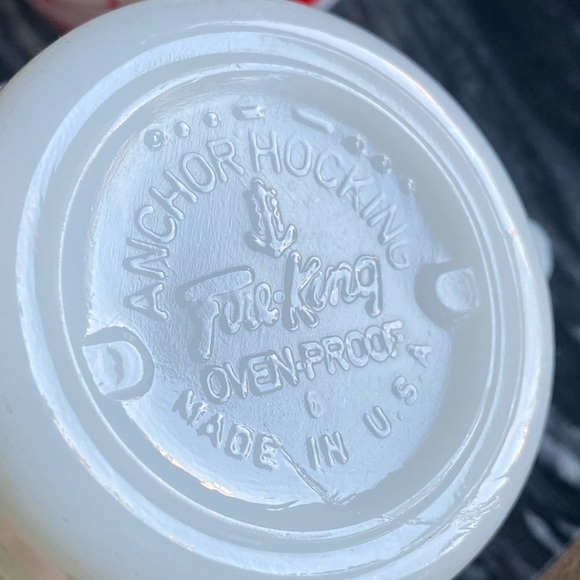 Vintage Set of 4 Fire King Daisy + Sunflower Anchor Hocking Milk Glass Mugs - Picture 8 of 11